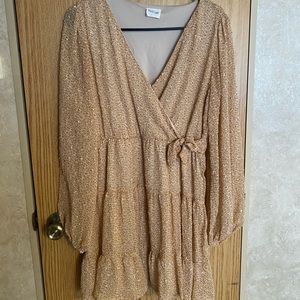 Worn once. Long sleeve leopard print dress.